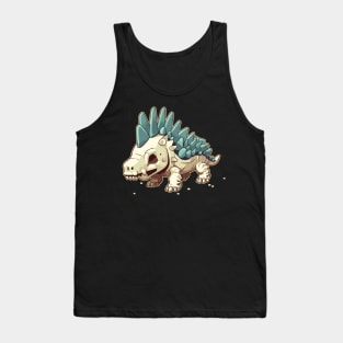 Scary Chibi Stegosaurus Isometric Dinosaur monster Tank Top